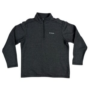 Columbia Quarter Zip Pullover Mens L Charcoal Grey Fleece Sweater Gorpcore Cabin